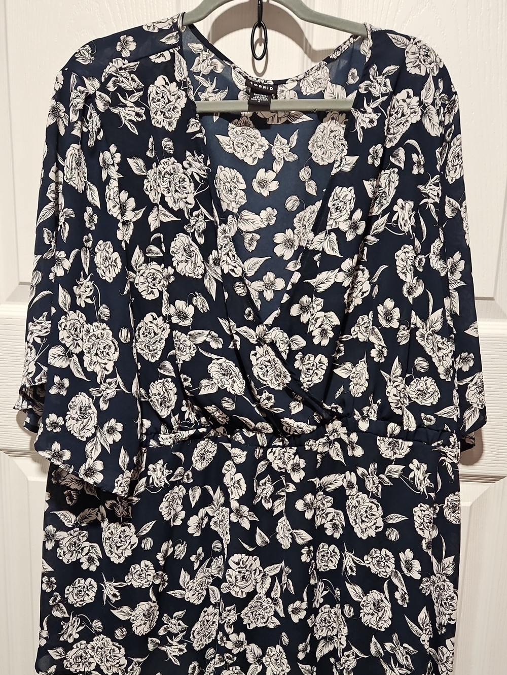 torrid Navy Floral Faux Wrap Tunic